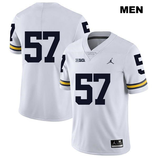 Men's NCAA Michigan Wolverines Joey George #57 No Name White Jordan Brand Authentic Stitched Legend Football College Jersey YA25T76TJ